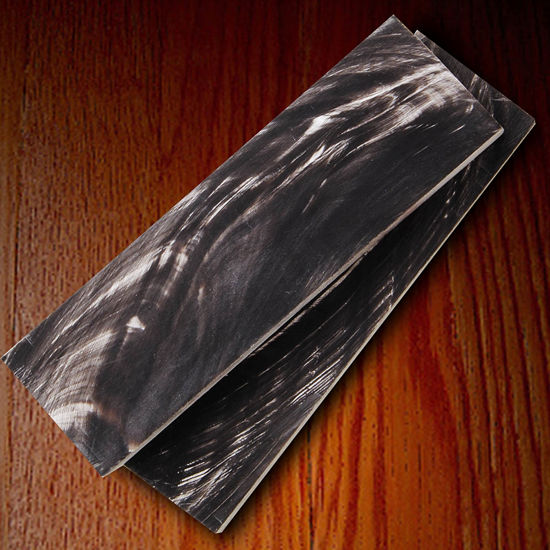 Picture of Water Buffalo Horn Scales - Black with White Marbling