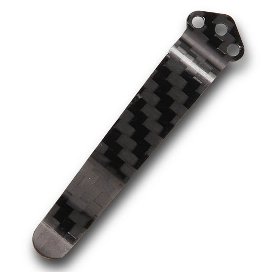 Carbon Fiber Pocket Clip Black Herringbone Weave