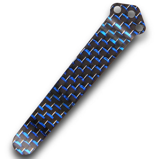 Carbon Fiber Pocket Clip Electric Blue 3D Weave