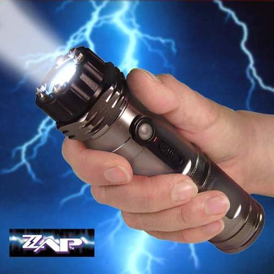 1,000,000 Volt ZAP Stun Gun w/ Flashlight & Rechargable Batteries