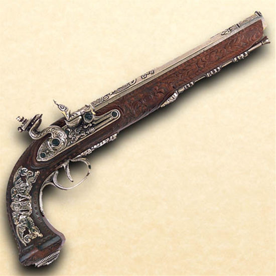 Versailles 1810 Flintlock Dueling Pistol in Nickel finish