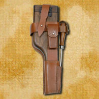 C-96 Wood Buttstock Holster with Leather Belt Harness
