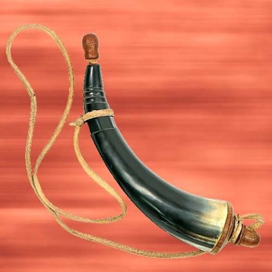 Powder Horn with leather strap