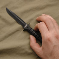 Military Type Black Finish Neck Knife