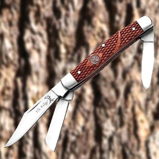 Picture of Elk Ridge Classic Wood Tri Blade Knife
