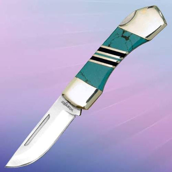 Green Stone Handle Knife