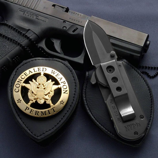 ACC Patented Badge Holder / Black Folder Knife