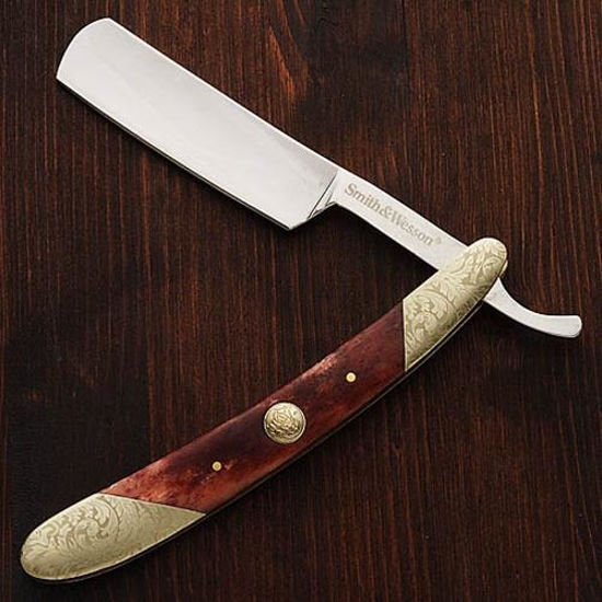 Picture of Old West Marbled Red Bone Straight Razor