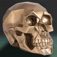 Geodesic Skull Polygon Bronze Statue