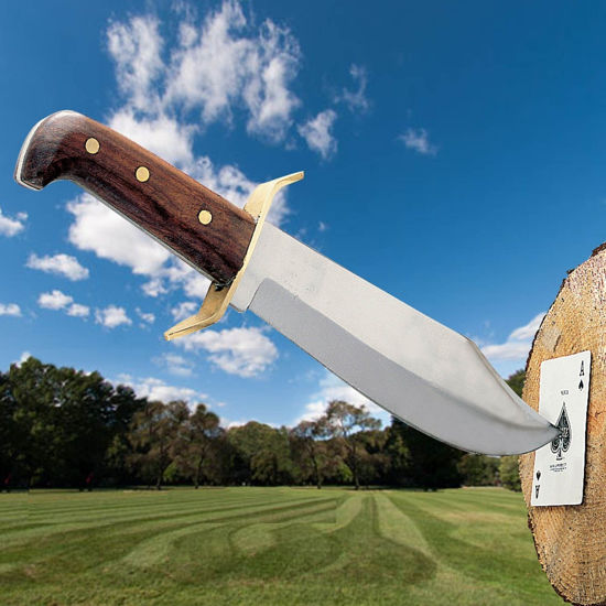 Throwing Bowie Knife w/ Leather Scabbard Atlanta Cutlery