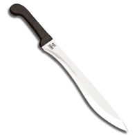 Windlass Cobra Steel Falcata machete has hand-forged, X46Cr13 stainless steel blade and shock-absorbing rubber grip