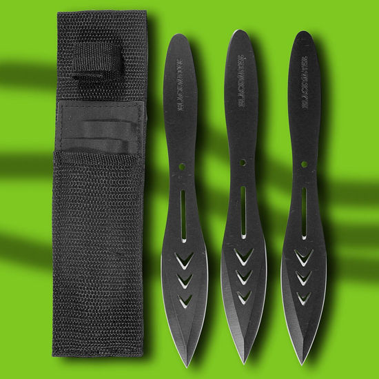 Solid 440 stainless steel, Black throwing knives