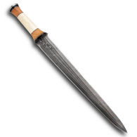 Double Edged Damascus Short Sword