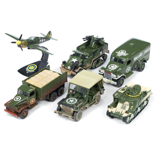 Picture of Set of 6  Battle Scarred US WWII Die Cast Vehicles