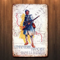 Vintage Style WWI French Battalion Metal Sign