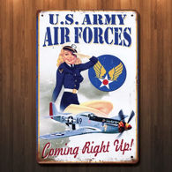 Vintage Style WWII Coming Right Up Metal Sign