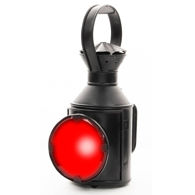 Iron Kerosene Railroad Lantern with Red Lens