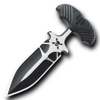 M48 Tactical Push Dagger has stainless steel blade with a black oxide coating and satin finish highlights