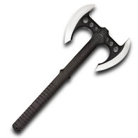 M48 Double Bladed Tactical Tomahawk has two 5-1/2" sharpened blades, 2Cr13 stainless steel head and nylon and fiberglass reinforced handle.