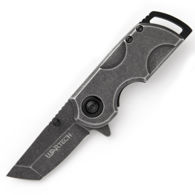 Wartech Stubby Liner Lock pocket knife with tanto blade and ambidextrous thumb studs is entirely stonewashed