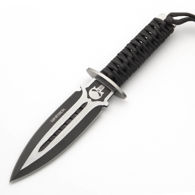 Wartech Full Tang Skull Dagger made from a single piece of steel with contrasting blade finish and nylon cord wrapped handle