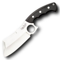 Hibben Legacy Ebony Cleaver Knife with full-tang 5Cr15MoV stainless steel blade and black linen Micarta handle scales