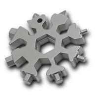 This impressive Snow Crystal has 18 functions cleverly integrated into one solid chunk of 3Cr13 stainless steel that is  a compact 2-1/2" in diameter.