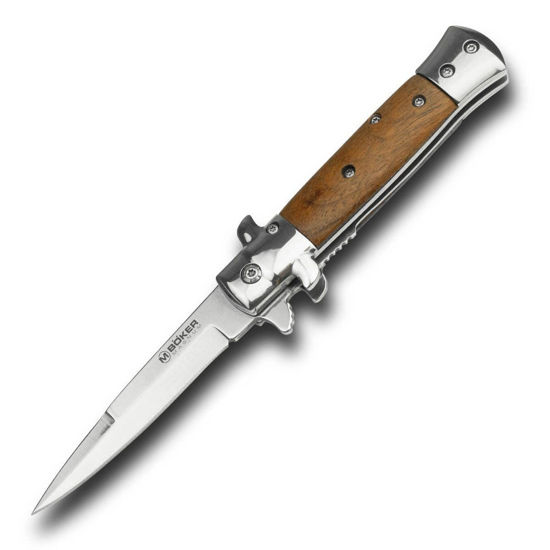 Boker Magnum Compact Italian Classic spring-assisted opening knife inspired by classic stilettos with 440 stainless steel blade 