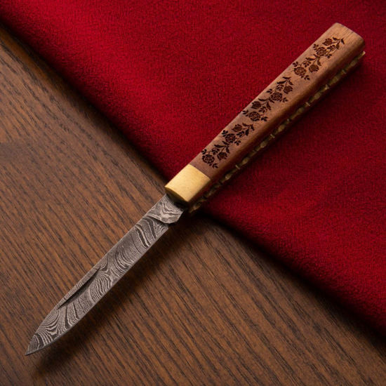 Cloverwood Damascus Doctor's Knife
