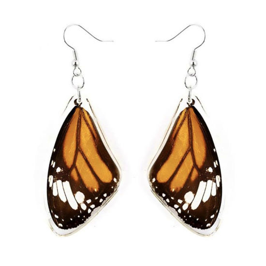 these colorful butterfly wing earrings have the jewels of the insect world encased in jewelry quality acrylic