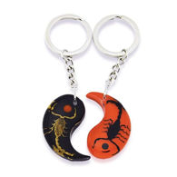 Real scorpions preserved and encased in jewelry quality red and black acrylic giving you 2 keychains