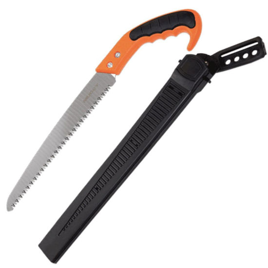hunting handsaw has serrated edges for cutting limbs and trees so you can set up your tree stand, and clear shooting lanes