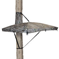 rugged hunting umbrella for hang-on tree stands is wear-resistant camo with hub design for fast set up, includes carry case 