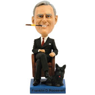 FDR hand-painted resin bobblehead includes collector box with important facts about his life and accomplishments 