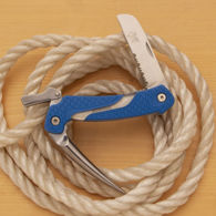 Cuda Marlin Spike liner lock fishing knife has partially serrated German 4116 stainless steel blade and rigid spike