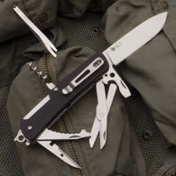 RUIKE multi-function EDC knife has a large blade and robust tools beefed up for outdoor activities and emergency use