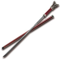 Kit Rae Vorthelok Sword Cane with folded Damascus blade, cast metal pommel and wood shaft