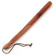 American hickory tire thumper to check tire pressure, has a leather thong for safety