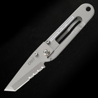 K.I.S.S. Framelock knife has Tanto-inspired blade, can be worn clipped to the pocket, as a money clip knife, or a key chain knife