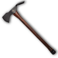 An ideal chopping axe with a sharp 1055 high carbon steel blade for chopping and splitting, beechwood handle and steel pommel