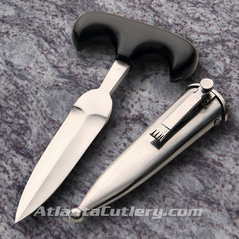 Windlass Push Dagger - Steel sheath with adjustable tension clip.