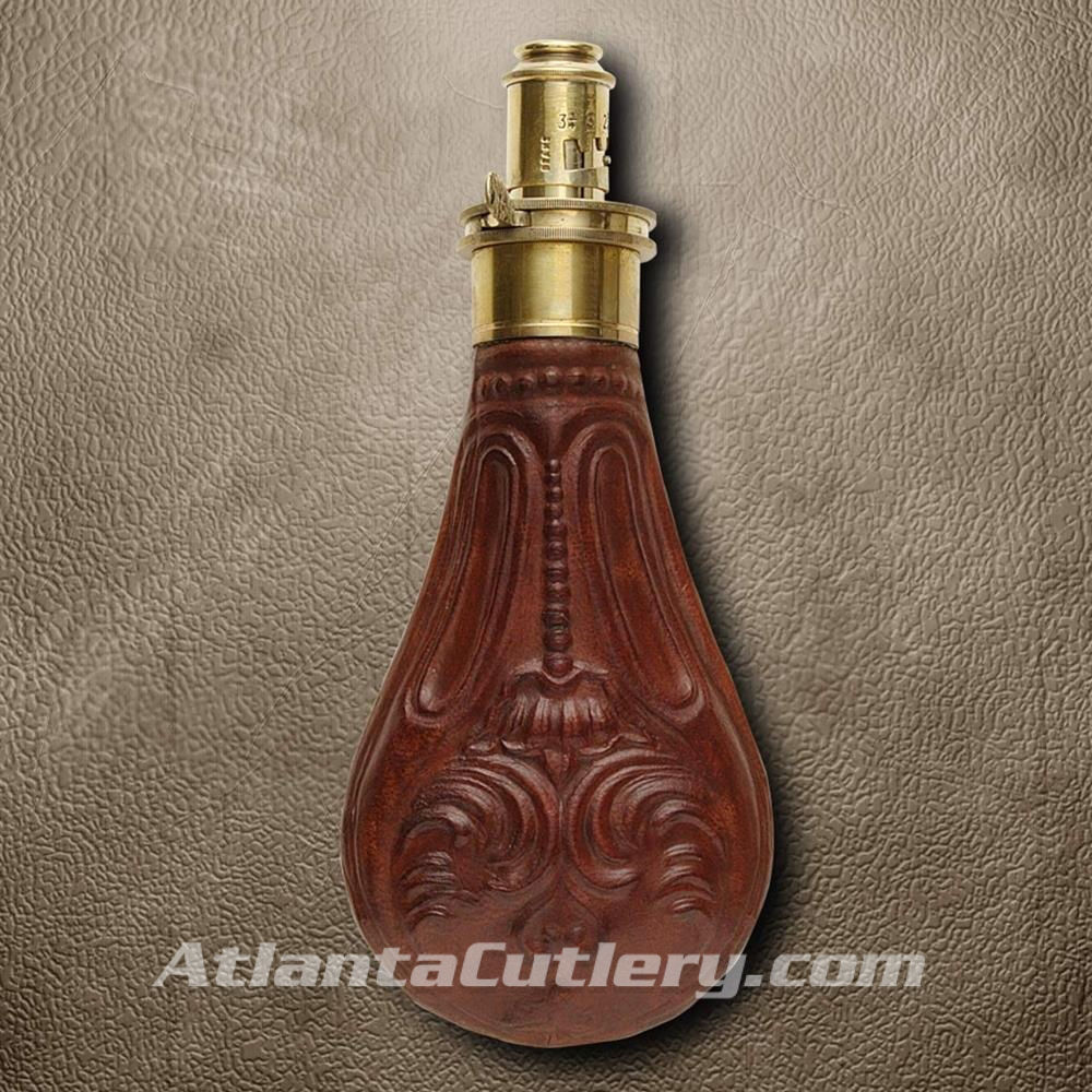 Hawksley Replica Brown Leather Powder Flask