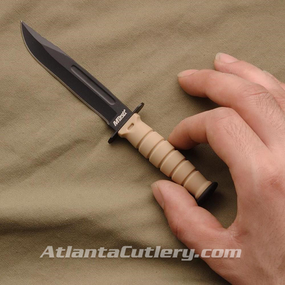 Military Type Khaki Finish Neck Knife