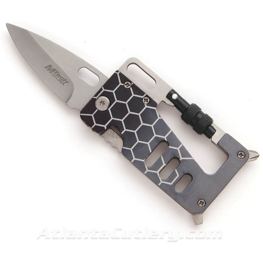 Grey Multi-Tool Carabiner Knife by MTech