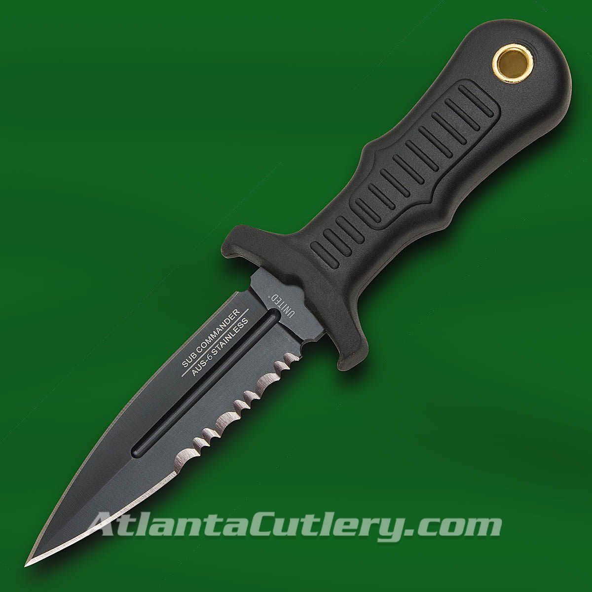 Mini Boot Knife with Black Finish Semi-Serrated Blade