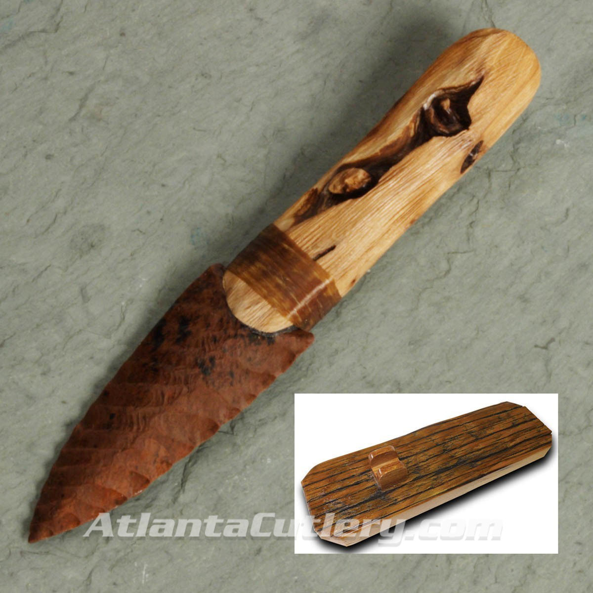 Natural Wood Obsidian Blade Knife