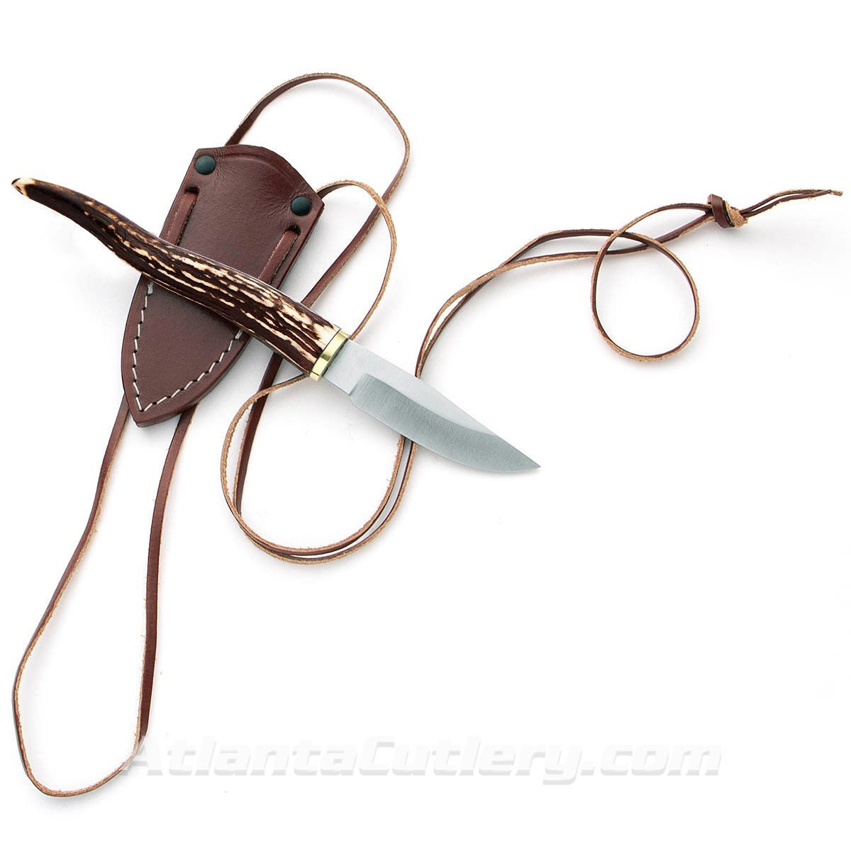Stag Neck Knife with Thong