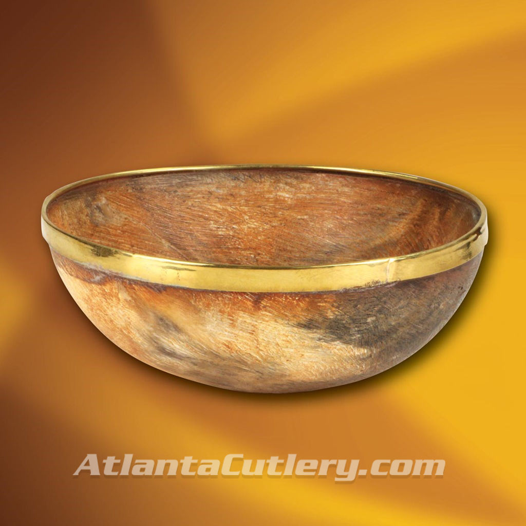 Picture of Einar Horn Feasting Bowl with Brass Rim