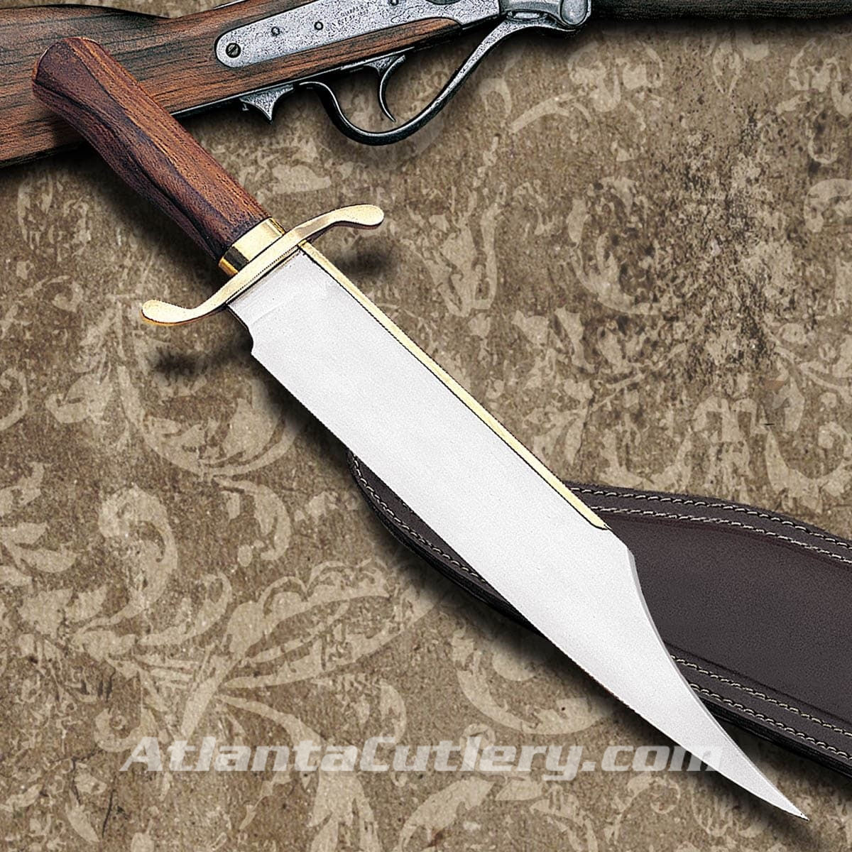 Primitive Bowie Knife and Scabbard
