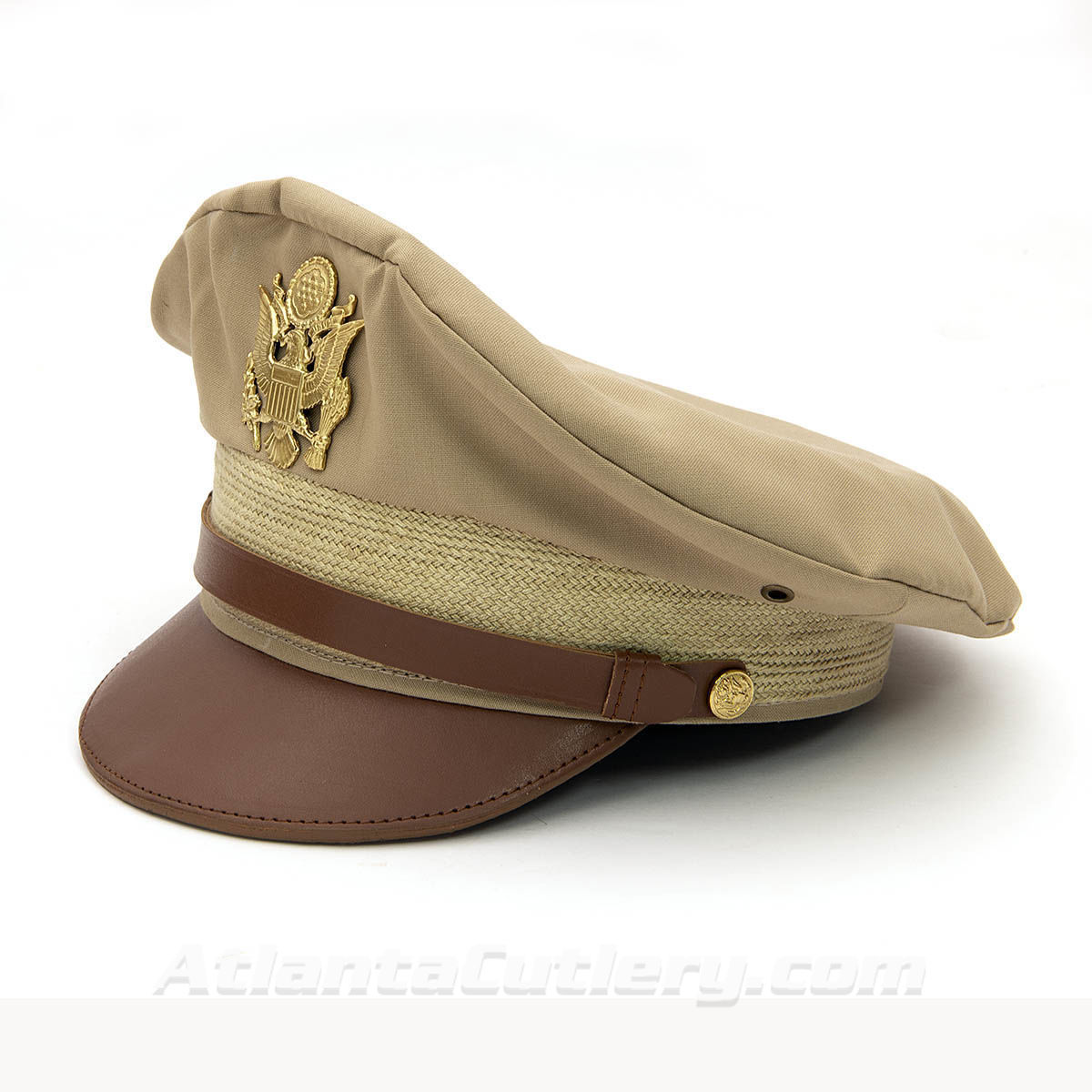 Khaki US WWII Army Officer’s Crush Cap Replica